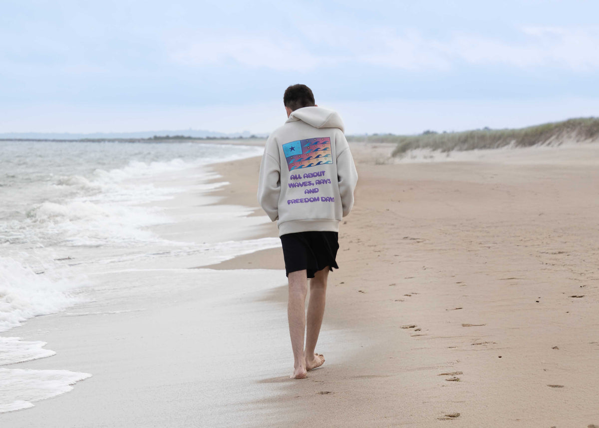 "First Wave" Sand Tan Oversized Hoodie (Pre-Order Shipping Time Applies)