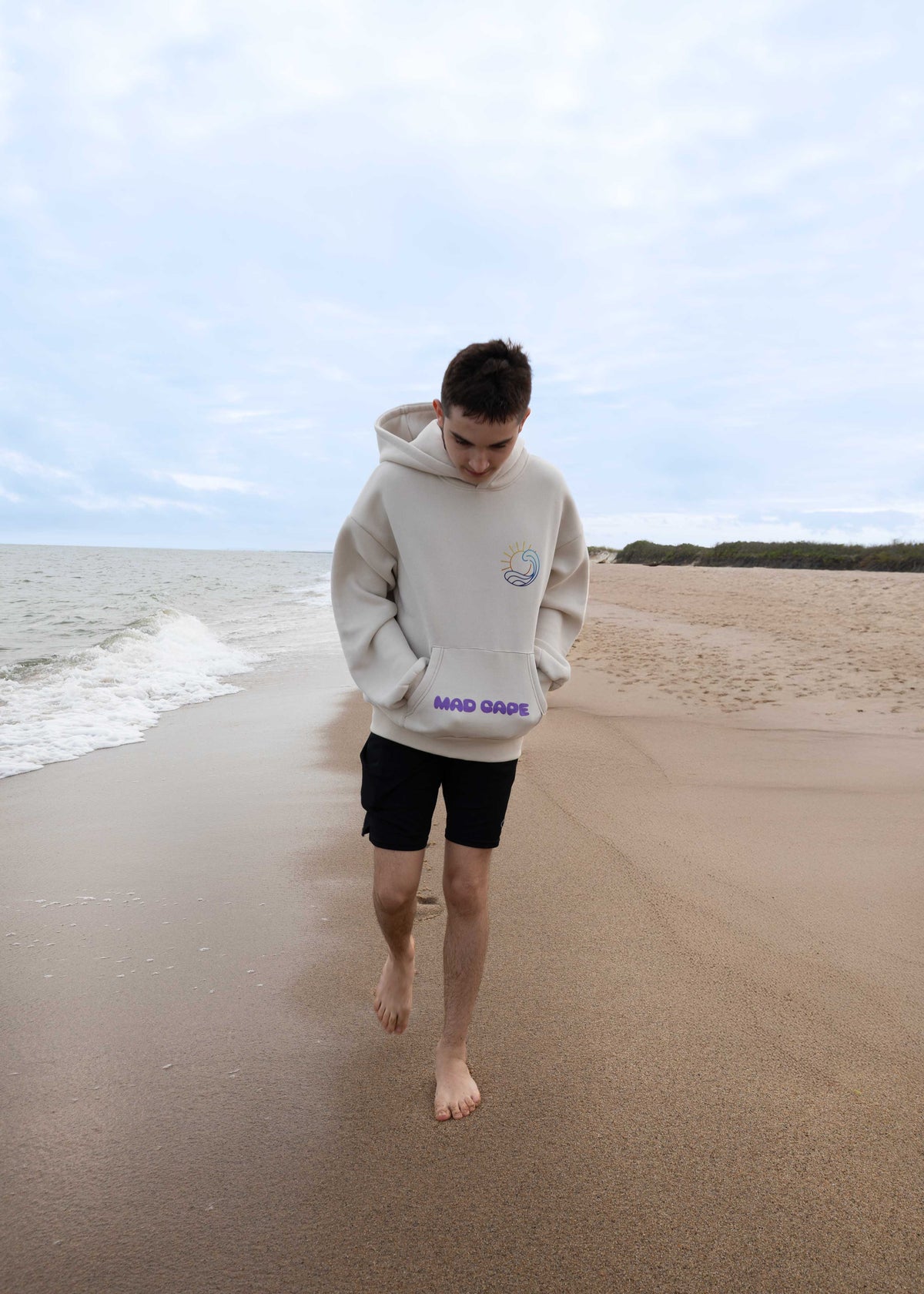"First Wave" Sand Tan Oversized Hoodie (Pre-Order Shipping Time Applies)