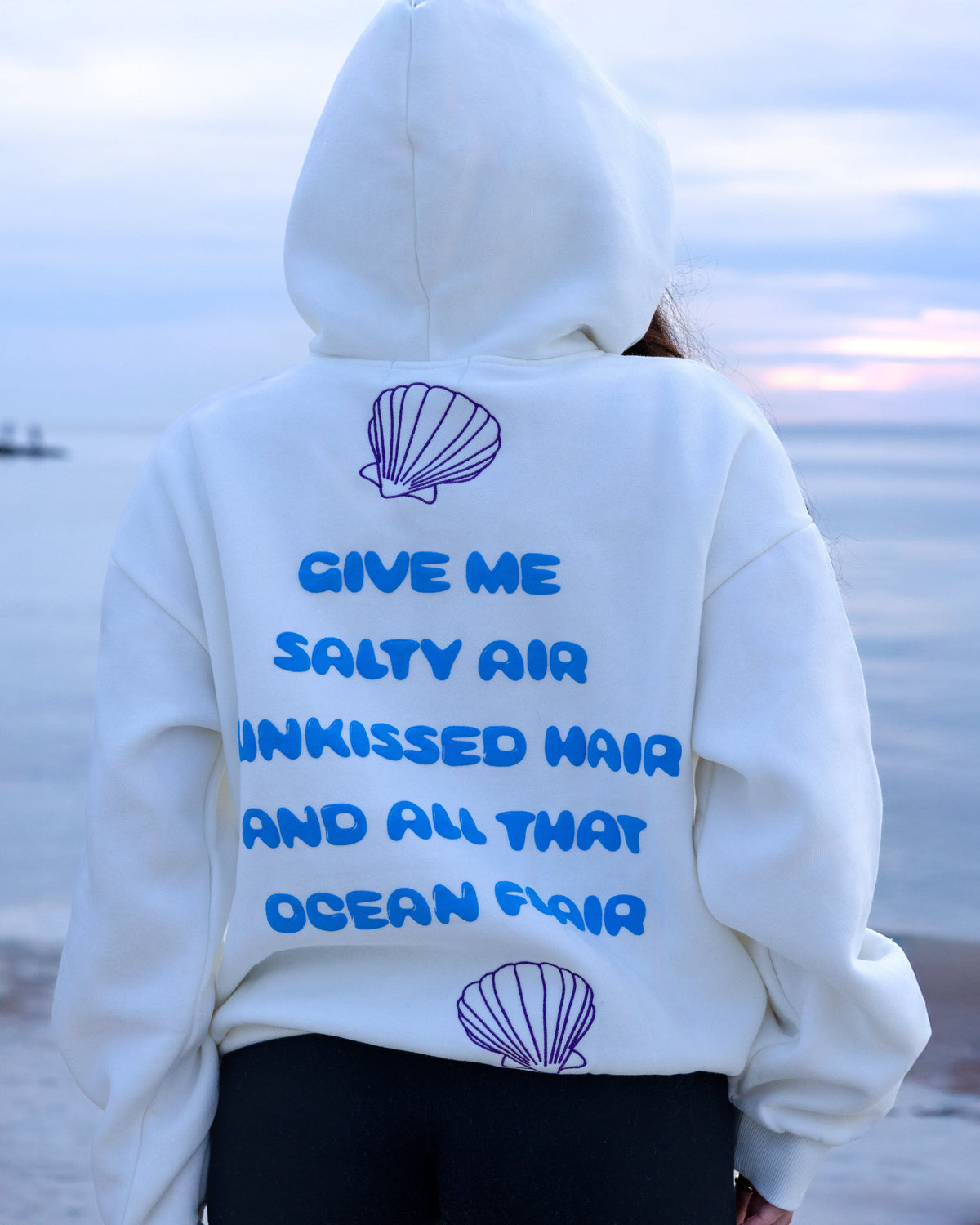 "First Wave" Seashell White Oversized Hoodie (FAST SHIPPING!!)