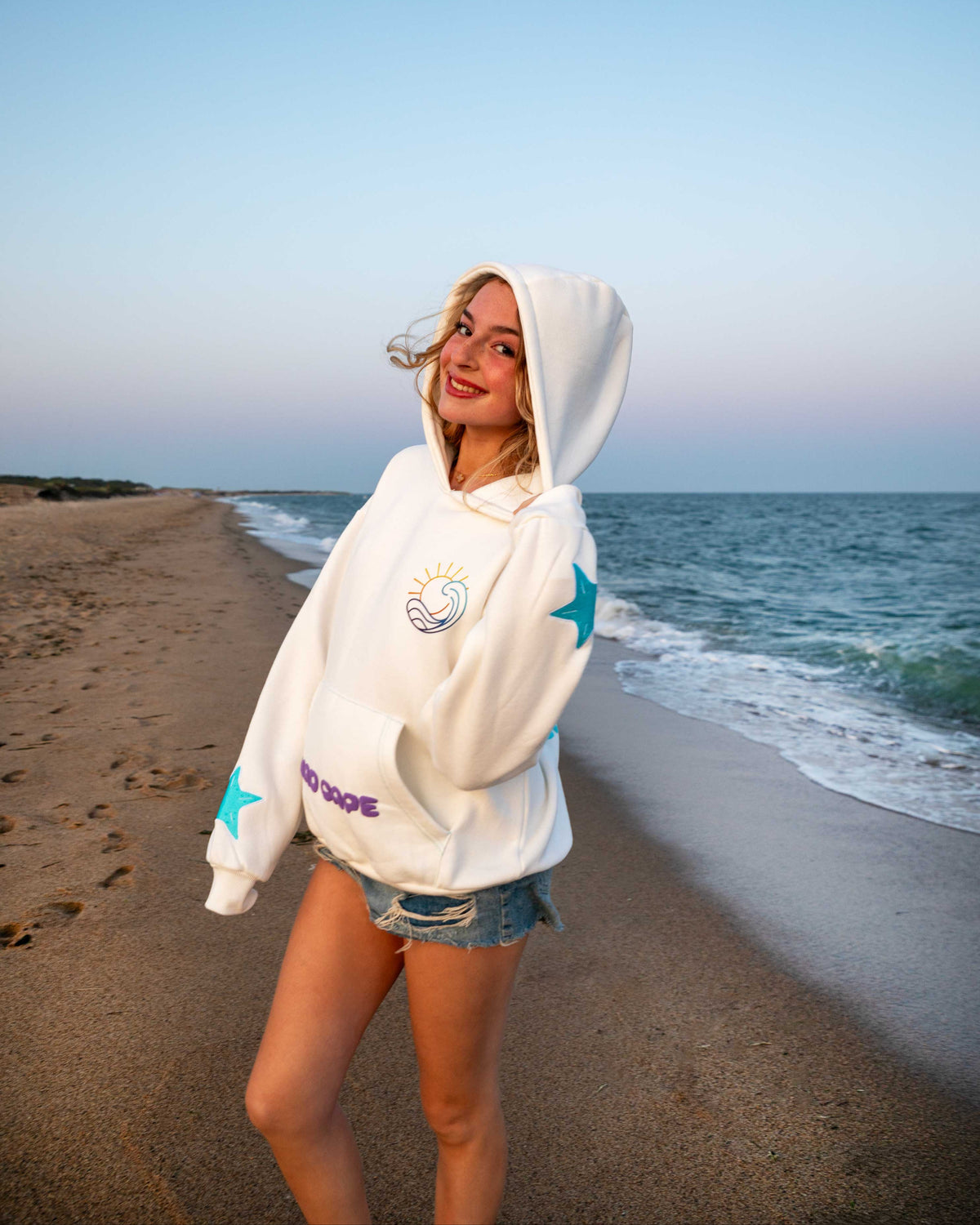 "First Wave" Seashell White Oversized Hoodie (FAST SHIPPING!!)